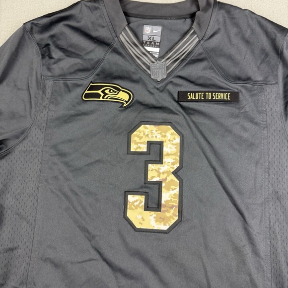 Russel Wilson Nike Salute to‎ Service Jersey Philadelphia Eagles Men's XL RIPPED - Picture 5 of 14